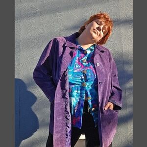 St. John's Bay Purple Trench Coat for Women